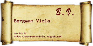 Bergman Viola névjegykártya